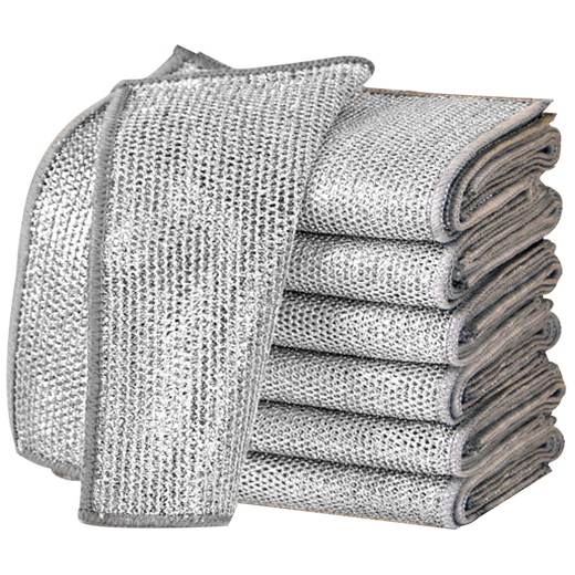 JEBIS steel wire rag 20*20cm*10 kitchen silver wire dishwashing cloth double-sided not easy to stain oil and pot cleaning cloth