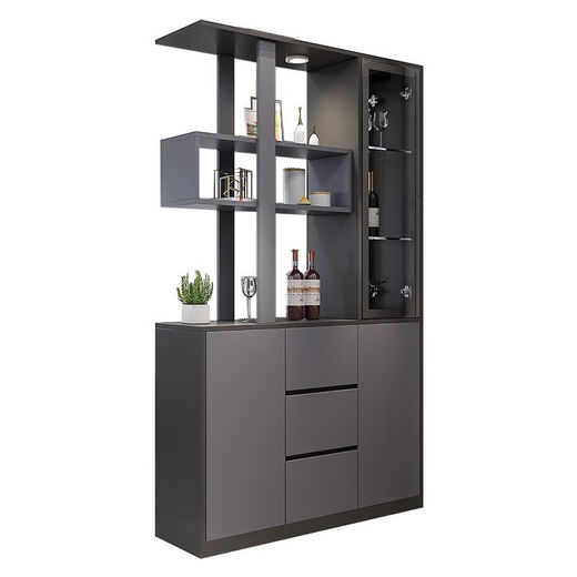 
Moxi entrance cabinet shoe cabinet integrated living room entrance wine cabinet screen partition living room entrance double-sided foyer cabinet living room wine cabinet package installation [18mm thickness solid wood pellet board] Kula 1 high-gloss marble white length 1050