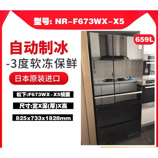 松下（Panasonic） NR-F673WX-X5松下进口家用冰箱F607/507/F604/F543TXE NR-F507HX-N5流沙金496升