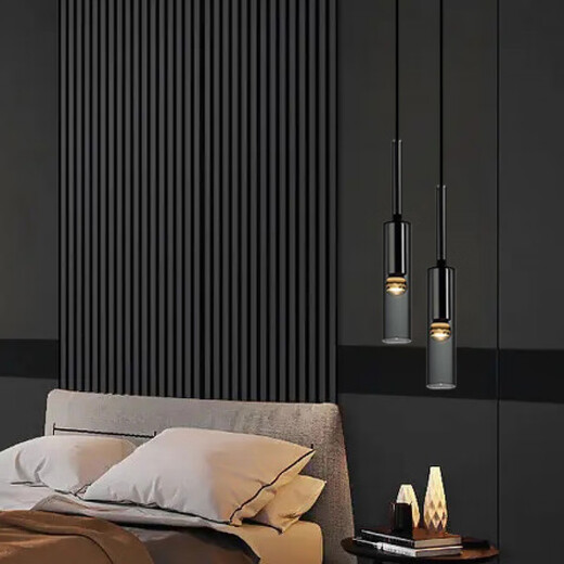 Yilin post-modern light luxury bedside small chandelier hotel room chandelier creative design wine bottle lamp restaurant bar decorative lamp single head - smoke gray neutral light