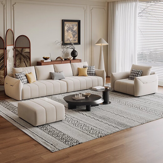 Jian Xin Fabric Sofa Chenille Modern Simple Dofa Living Room Маленькая и средняя квартира с тремя печатью угловой диван 826