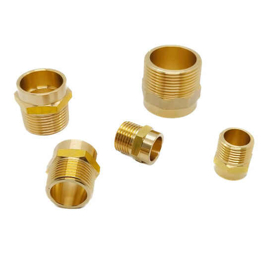 Customized brass thickened outer socket direct 4-point 6-point reducing adapter accessories water pipe copper pipe welding joint copper with outer wire 4-point DN15 welding 22