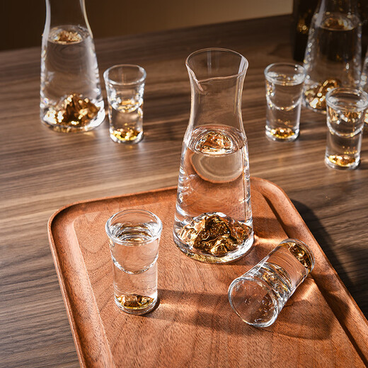 Cheer Jinshan high-end liquor cup dispenser 100ml wine set small wine glass glass jug 6 pots 6 cups gift box set