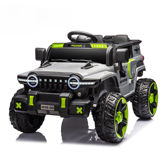 WORK BABY double children's electric car, big G, four wheels, can sit on adults' remote control off-road baby toy car, can sit on people, top with gray + four-wheel drive remote control swing + music bluetooth