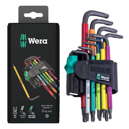 Vera (Wera) Deutschland 967 Single Ball Head Star Pflaumenblüten -Sechseckschlüssel mit demagnetizer grauer Pflaumenblütenschlüssel T8 05024350001