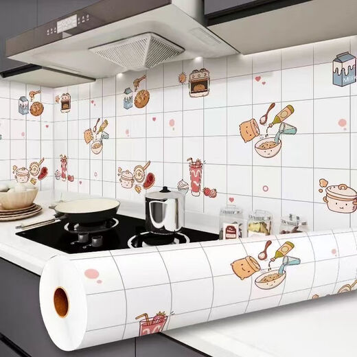 Vinoya Kitchen a prueba de agua Pegatina resistente a la pared Autoadhesiva Papelada de pared a prueba de humedad Papeta de escritorio de alta temperatura Hojas de escritorio-Fabricante de 2 metros de largo-60 cm de ancho-686 personas están trabajando juntas