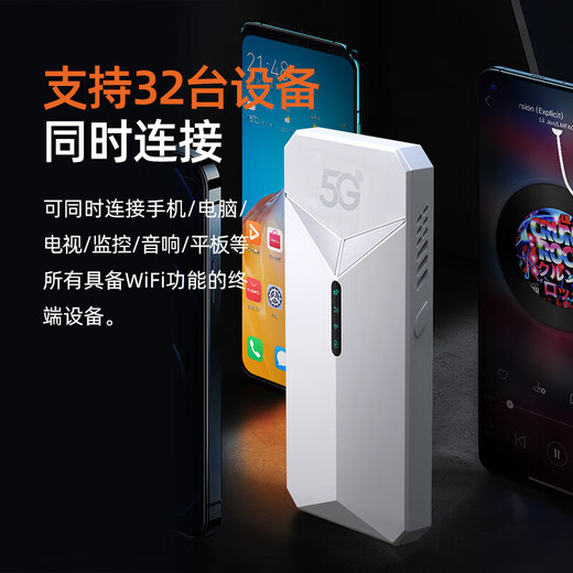 智创当下5G随身wifi6移动无线免插卡流量网卡便捷式无限流量2025款千兆双频路由器十大排名车载办公不限速 【5G顶配版-暗灰】性能升级，狂暴网速续航优化