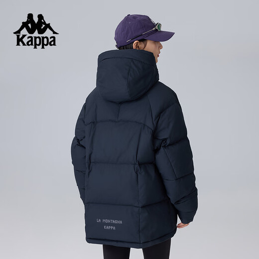 卡帕（Kappa）背靠背2024秋冬新款轻量鹅绒羽绒服男士梭织运动外套女 KPCGDYY03 黑色-9902 L