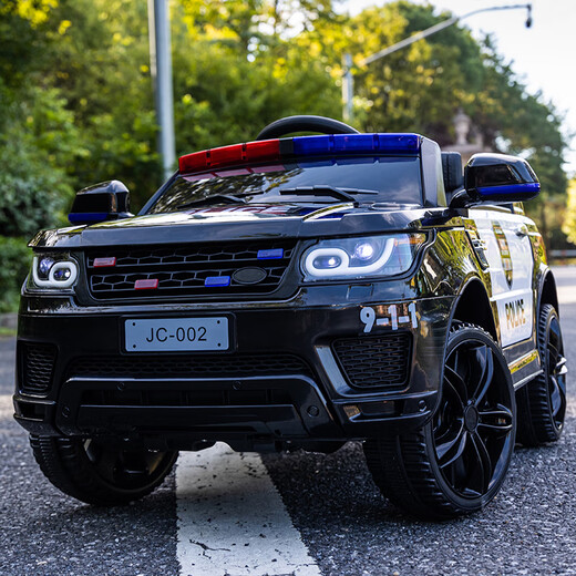 Kein Spiel, ein Elektroauto für Kinder, Allrad-Allradauto, Männer und Frauen mit ferngesteuertem Spielzeugauto können in einem Baby-Polizeiauto, Kinderauto [Flaggschiff] Allradantrieb + Foam Wheel + Ledersitz, sitzt
