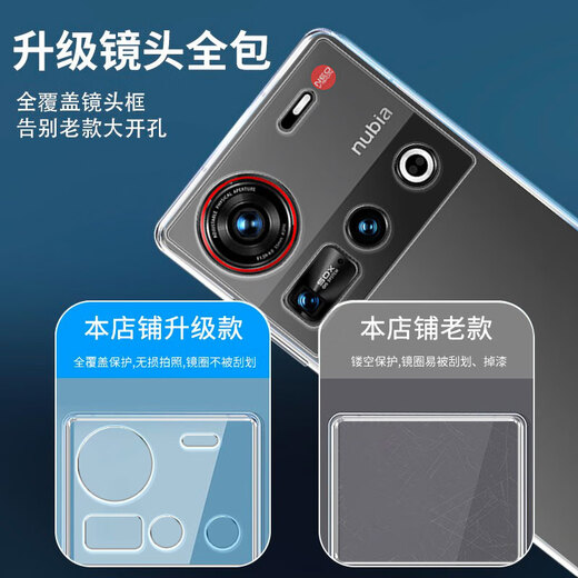 Needle Socket for Nubia Z70 Ultra mobile phone case transparent soft shell z70ultra protective case new solid color NX733J lens full-edge simple anti-fall case thin Nubia Z70Ultra [full transparent soft shell] ultra-thin anti-fall