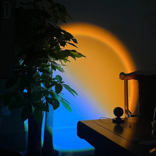 曜添日落氛围灯落日夕阳灯拍照网红落地灯夕阳红大关圈氛围灯高颜值 美女秀遥控20色-30W