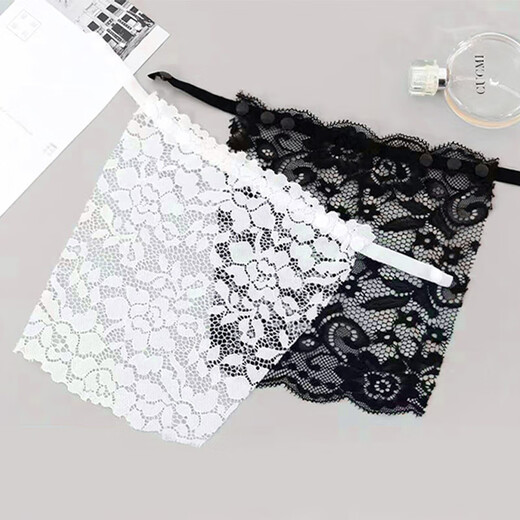 Miao Yijia anti-exposure breast cover artifact thin bra cover anti-exposure wrapped chest anti-exposure lace tube top one piece strapless anti-exposure lace tube top 2 pieces black + white