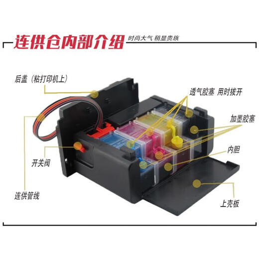 适用佳能840 841墨盒mg3680连供3580 3180 MX398 378打印机ts5180 @CL841彩色墨盒可连供
