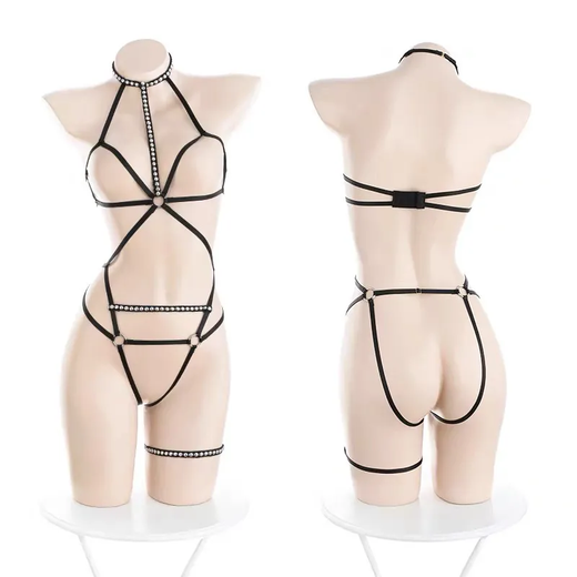 Yiqingyao [livraison confidentielle] Pyjamas sexy de jeu de rôle pour hommes pour la tentation sexe string à trois points exposés à un poitrine SM couple existant extérieur date 2024 Nouveau couple sexy