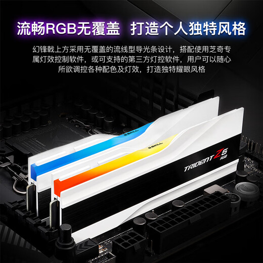 G.SKILL芝奇（G.SKILL）32GB(16Gx2) DDR5 6400 台式机内存条-幻锋戟RGB灯条(皓雪白)/Intel XMP/C32