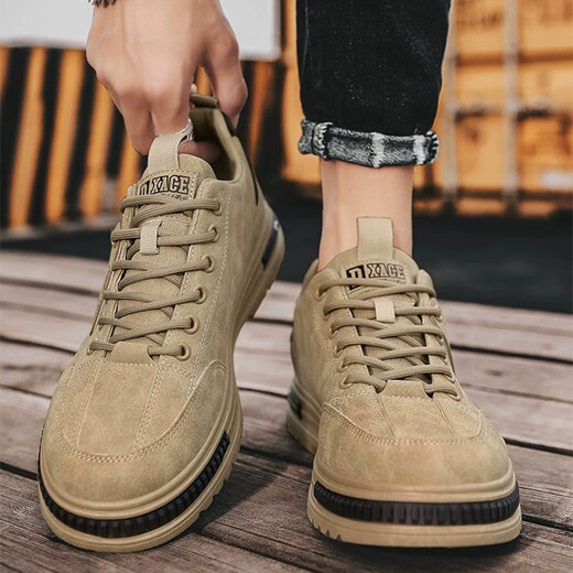 Huang Yi 2025 men's spring and autumn work men's work shoes waterproof non-slip wear-resistant work shoes men's shoes trendy work shoes khaki 41