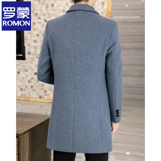 Romon High-End-Wollmantel Wollschichtmantel mit mittlerer Länge koreanischer Art schlanker Herbst und Winter verdickter lässiger 881 Verdickter schwarz 2xl