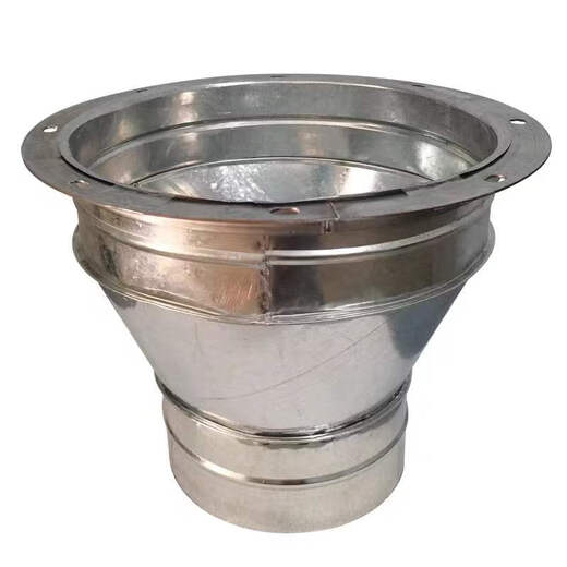 Tinplate large and small head hose exhaust pipe reducing joint range hood fan air duct adapter round horn sink with flange diameter 255 to any size, connected to 8 inches