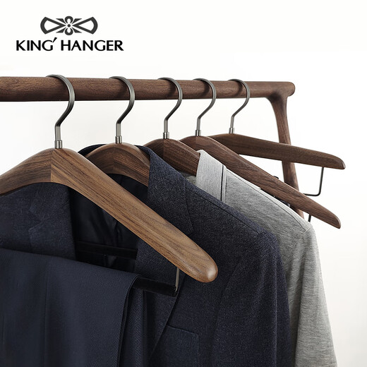 Gold bow tie, high-end black walnut solid wood clothes hanger, high-end wardrobe clothes rack near Gaoji, 6 Genting high-quality women's shirt hangers, 6 pieces, fast delivery
