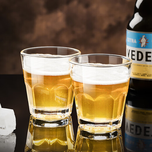 Dinner glass 6-piece beer glass, wine glass, liquor glass, household whiskey glass, water glass set, octagonal cup, 120ml 6-piece octagonal cup