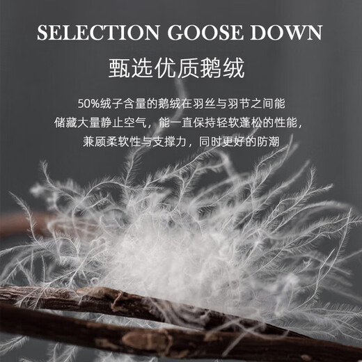 Stepford five-star hotel pillow down pillow core 100% goose down bed and breakfast cervical spine high pillow men's deep sleep single hotel 50 goose down pillow-medium pillow 900g single 48*74cm