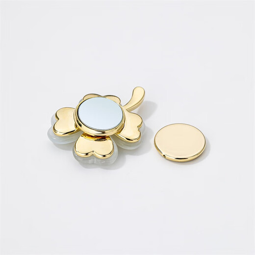 Chakra cat's eye stone four-leaf clover brooch, high-end female corsage brooch, anti-exposure artifact, chest magnetic buckle, birthday gift, gold