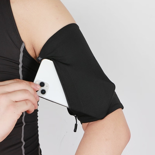 ZNMW sports mobile phone arm bag running men's and women's large capacity wrist bag outdoor cycling arm strap arm bag black M (24-27cm)