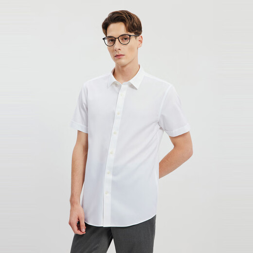 
Seven Wolf Short Sleeve Shirt DP No Iron Shirt Summer New Product Fashion Commuter Men's Shirt Business Men's Formal Wear 801 (Beige) XL 175