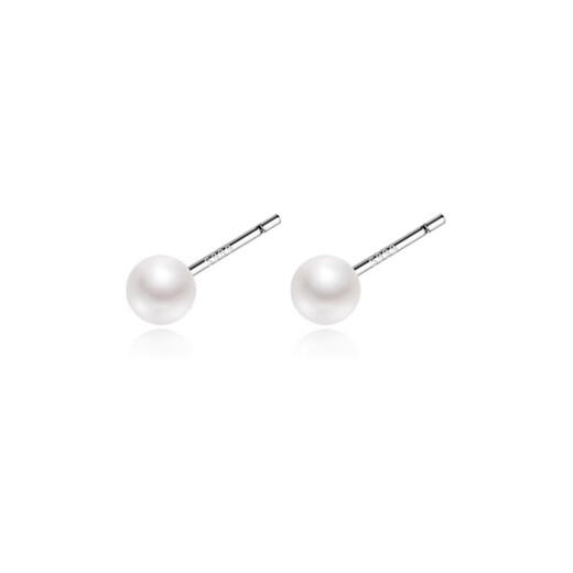 Qi Xiaomi pure 999 pure silver pearl earrings for women with pierced ears for sleeping, no need to remove, temperament, high-end earrings and earrings 2025 new style 999 silver 5mm pearl earrings pair