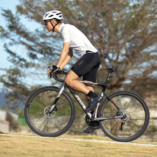 Xidesheng (XDS) Bicicleta de carretera RS360 SHIMANO DISCO DE ACELO DE ACELA DE 16 VELADAS Tambre de tambor Velocidad de la rueda de la rueda para adultos Silver negro 48 cm