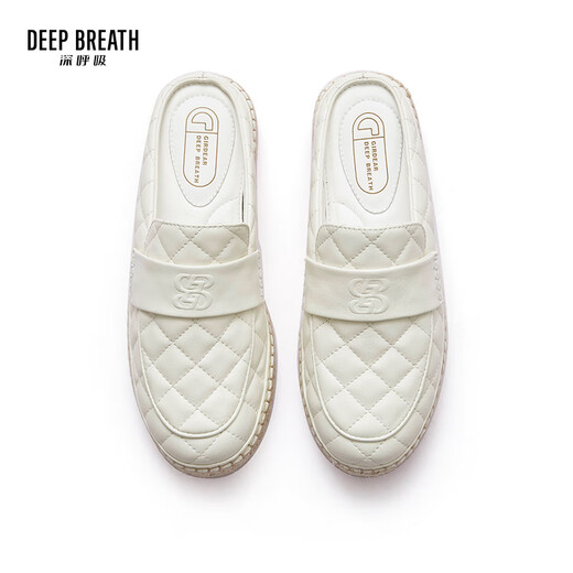 
DEEP BREATH Deep Breath Women's Shoes Casual Commuter Versatile Muller Slippers Fisherman's Shoes Women's AX11154 White 35