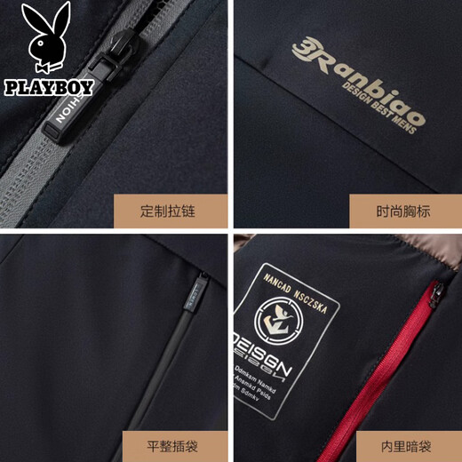 花花公子棉服男士装秋冬季款爸爸棉袄爷爷棉衣非羽保暖绒服加厚外套衣服 20119/9898 黑色 【加棉加厚】 2XL
