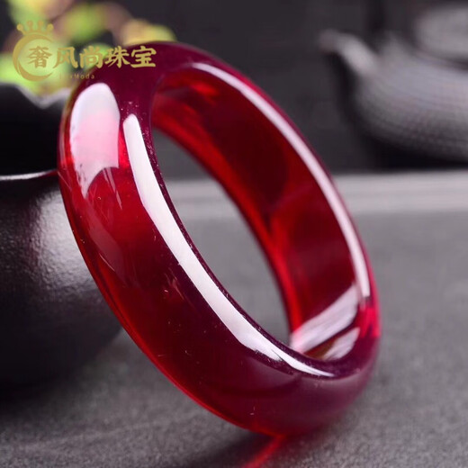 Fat Donglai's same style beeswax bracelet Baltic Sea natural blood amber red amber women's gift wine red bracelet chicken blood amber bracelet width 22MM inner diameter 62MM