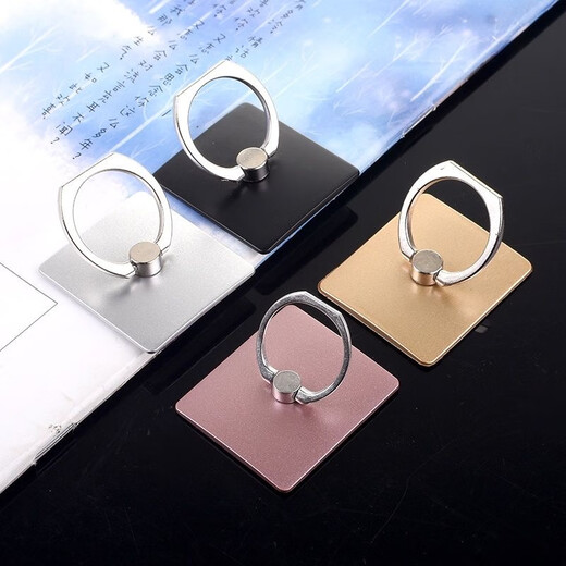 Zhenyikang Handy-Ringschnallenhalter, Tablet-Lazy-Halter, rutschfest, Anti-Verlust, Anti-Fall, leicht und klebrig, fällt nicht ab, Desktop-Halter, ultradünner Zugring auf der Rückseite, dickes, dickes Gold – zufälliger Stil