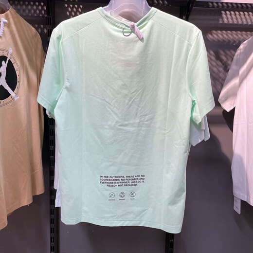 Nike (NIKE) short-sleeved men's clothing 2025 summer new simple breathable fast-drying fitness training sportswear round neck casual t-shirt HF6169-376 light green UPF40+ S