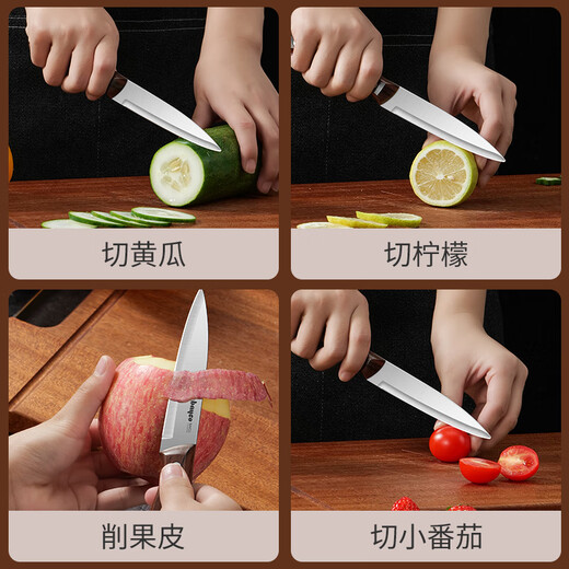 拜格（BAYCO）水果刀不锈钢瓜果刀削皮刀家用西瓜刀刨皮刀便携小刀BD22120