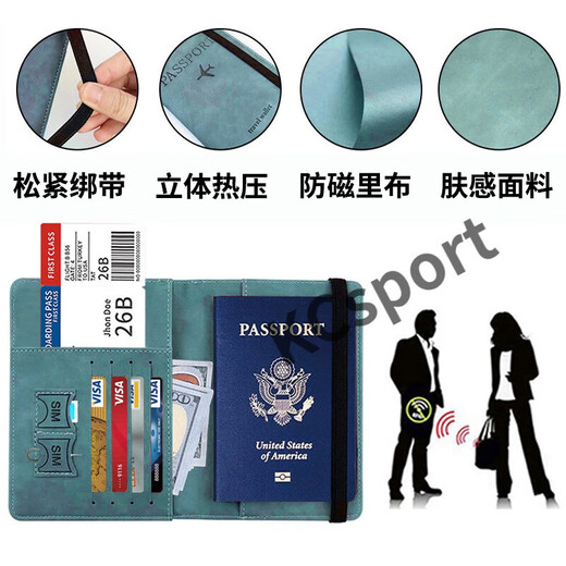 Xianxiyi Voyage Passeport Protection Clif Clip Sac de rangement Antift Brush Portefeuille multifonction portable Sac portable Bleu [RFID Antift Brush] Sac de passeport multifonction