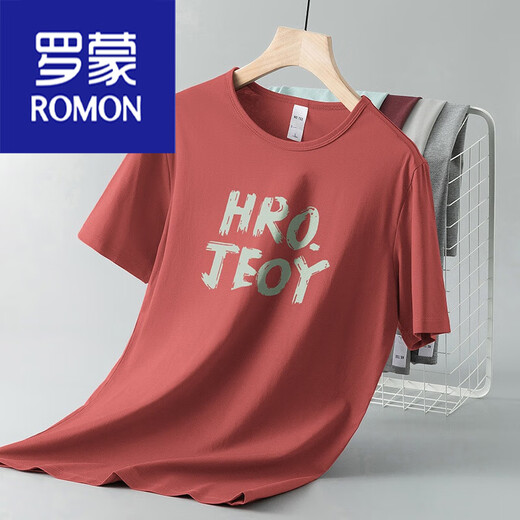 
ROMON Modal short-sleeved T-shirt men's 2025 new summer ice silk quick-drying cool half-sleeved trendy versatile T-shirt 8817-695 black [retro style] XL