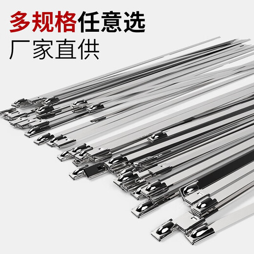 XMSJ自锁式304不锈钢扎带 扎线 户外 耐腐蚀耐高低温扎带 4.6*600 7.9*300mm 20支 OT3291