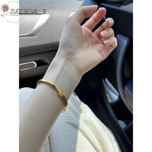 Prodigal Heart 18 Gold Bracelet Women's 999 Gold Glossy Push-Pull Bracelet 3 Hard Gold Adjustable Gift Glossy Push-Pull Bracelet