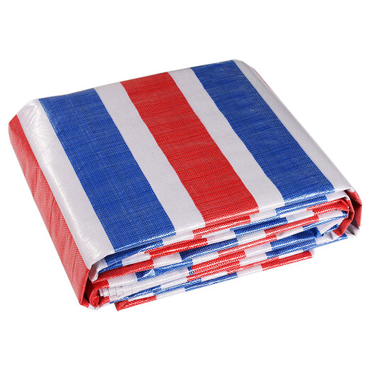 Meow Bridge three-color striped cloth thickened waterproof sunscreen raincloth construction site decoration disposable protective tarpaulin canvas 170g extra thick sun-resistant new material 8x20m