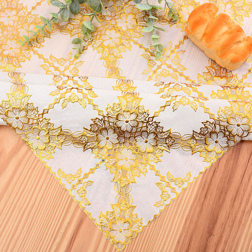 Yudou coffee table tablecloth waterproof, anti-scald and anti-oil dining table mat TV cabinet tablecloth tablecloth plastic bedside table cover rectangular peacock gold flower 135*180cm