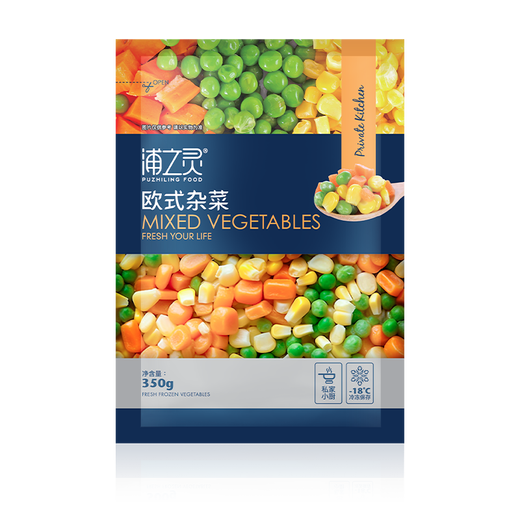 Jingxiansheng Pu Zhiling European Mixed Vegetables 350g/bag Fruit Corn Kernels Imported Sweet Green Beans Light Salad Frozen Vegetables