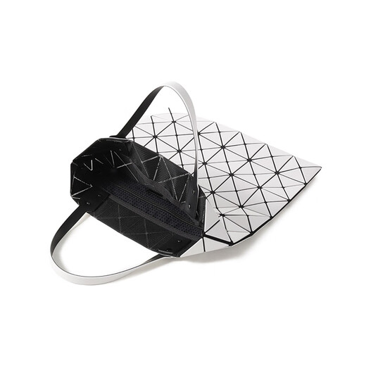 Issey Miyake Neues Produkt für Männer/Frauen neutraler Stil glänzend/mattes Sechs-Grid-Schulter-Tasche Einkaufstasche Männerbeutel Frauenbeutel BB46 AG683 11 Hellgrau