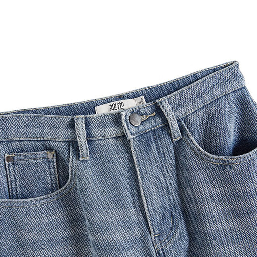 Shechi plus velvet jeans 2025 winter new women's fashion casual loose high-waisted slim straight pants