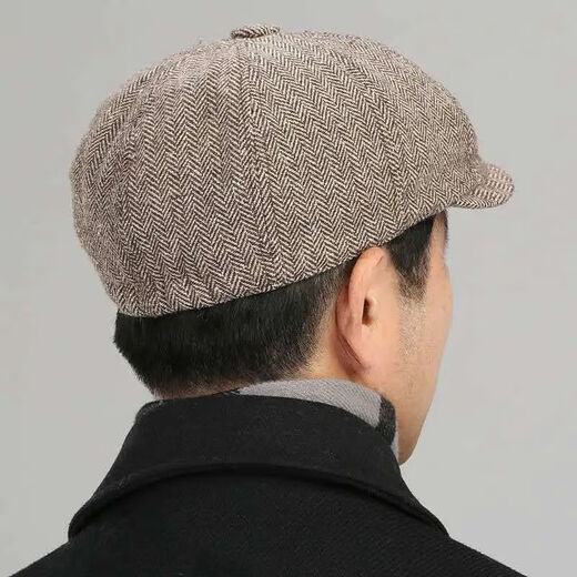Tuzun beret dad hat autumn and winter old man's hat men's middle-aged spring and autumn old man's middle-aged and elderly octagonal hat dark gray