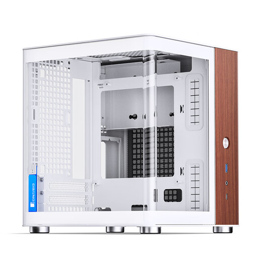 JONSBO TK-0 white hyperboloid sea view room ITX chassis (aluminum alloy shell/SFX power supply position/walnut wood veneer/division structure/vertical and horizontal placement/Type-c)