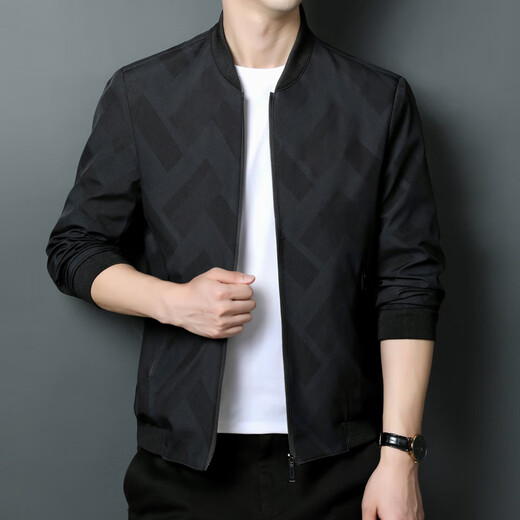 
Jinba middle-aged and young spring men's jacket spring and autumn 2024 new middle-aged dad casual jacket K12123 dark green 2XL 185