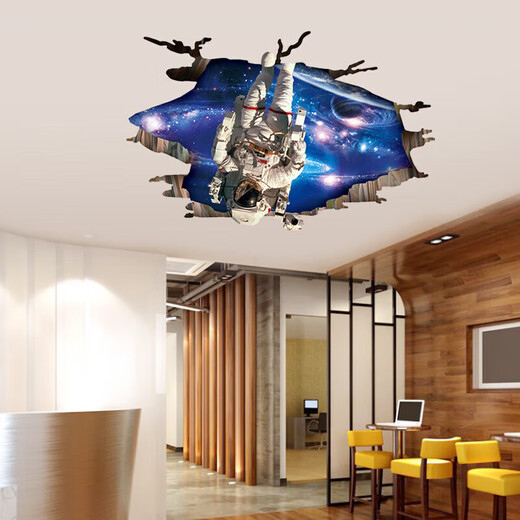 Jingeyu Cosmic Starry Sky Ceiling Sticker Planet Universe Space 3D Three-dimensional Wall Sticker Living Room Ceiling Wall Bedroom Creation Moon Night Starry Sky 9227 Big