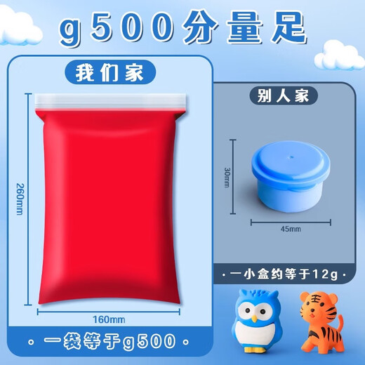 Touch Fish 超轻粘土大袋包装500g材料包安全白色彩泥黏土橡皮泥儿童幼儿园手工diy制作单色补充装 白色